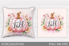 Fall Pumpkin Pillow Design. Fall Sublimation Product Image 1