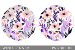 Flowers Wind Spinner Design. Floral Wind Spinner Sublimation Product Image 1