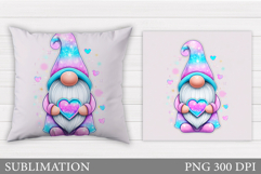 Iridescent Gnome Pillow. Valentines Gnome Pillow Design Product Image 1