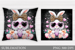 Easter Bunny Pillow Design. Easter Bunny Sublimation Product Image 1