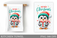 Christmas Penguin Kitchen Towel. Christmas Kitchen Towel Product Image 1