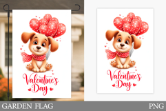 Valentines Dog Garden Flag. Valentines Garden Flag Design Product Image 1