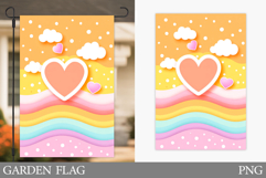 Hearts Garden Flag Design. Valentine Garden Flag Sublimation Product Image 1