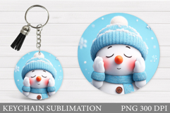 Christmas Snowman Keychain. Christmas Keychain Sublimation Product Image 1