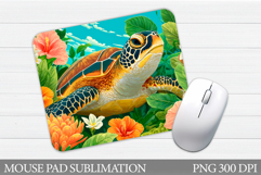 Turtle Mouse Pad Sublimation. Sea Mouse Pad Design Product Image 1