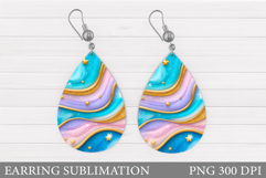 Abstract Teardrop Earring. Abstract Earring Sublimation Product Image 1