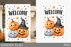 Halloween Garden Flag Design. Halloween Pumpkin Garden Flag Product Image 1