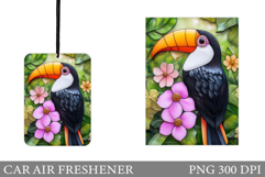 Toucan Car Air Freshener Design. Flowers Car Air Freshener Product Image 1
