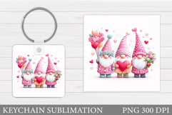 Valentines Gnome Keychain. Valentines Keychain Design Product Image 1
