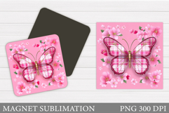Butterfly Flowers Sublimation. Butterfly Magnet Sublimation Product Image 1