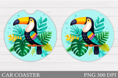 Toucan Car Coaster Design. Toucan Sublimation Product Image 1