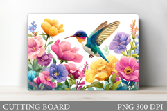 Hummingbird Cutting Board. Flowers Kitchen Cutting Board Product Image 1