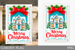 Merry Christmas Garden Flag Design. Christmas Sublimation Product Image 1