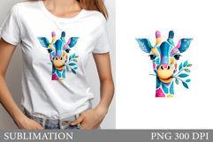 Cute Giraffe Sublimation. Cute Giraffe T-Shirt Design Product Image 1