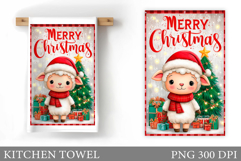 Christmas Lamb Kitchen Towel. Christmas Kitchen Towel Design Product Image 1