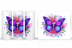 Butterfly Flowers Tumbler. Butterfly Tumbler Sublimation Product Image 2