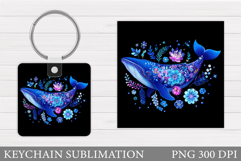 Whale Keychain Sublimation. Whale Sublimation Product Image 1