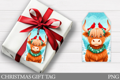 Christmas Cow Gift Tag Printable. Christmas Gift Tag Design Product Image 1