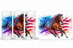 Patriotic Horse Tumbler. Patriotic Tumbler Sublimation Product Image 2
