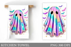 Ghost Kitchen Towel Design. Halloween Pumpkin Towel Product Image 1