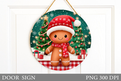 Gingerbread Door Sign Design. Christmas Door Sign Product Image 1
