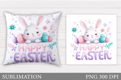 Easter Bunny Sublimation. Easter Bunny Pillow Design Product Image 1