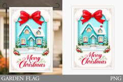 Merry Christmas Garden Flag Design. Christmas Sublimation Product Image 1
