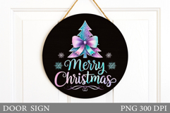 Christmas Door Sign Design. Merry Christmas Door Sign Product Image 1