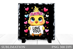 Valentines Chick Sublimation. Valentines Chick Slate Design Product Image 1
