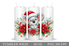 Christmas Koala Tumbler. Christmas Tumbler Sublimation Product Image 1