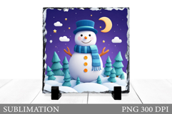 Cute Snowman Sublimation. Snowman Slate Design Product Image 1