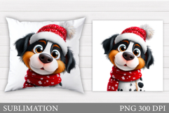 Christmas Dog Pillow Design. Christmas Pillow Sublimation Product Image 1