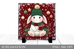 Christmas Bunny Sublimation. Christmas Bunny Slate Design Product Image 1