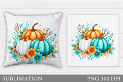 Fall Pumpkin Pillow Design. Pumpkin Sublimation Product Image 1