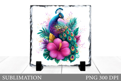 Peacock Slate Design. Peacock Sublimation Product Image 1