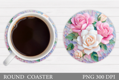 Roses Coaster Design. Roses Sublimation Product Image 1