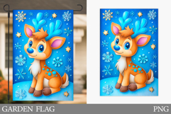 Cute Deer Garden Flag. Christmas Garden Flag Sublimation Product Image 1