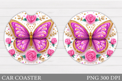 Butterfly Car Coaster. Summer Car Coaster Design Product Image 1