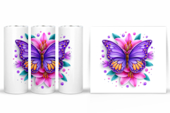 Butterfly Flowers Tumbler. Butterfly Tumbler Sublimation Product Image 2