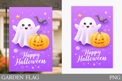 Halloween Garden Flag Design. Halloween Ghost Garden Flag Product Image 1
