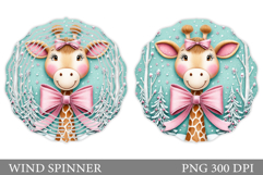 Christmas Giraffe Wind Spinner. Christmas Wind Spinner Product Image 1