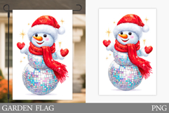 Snowman Garden Flag. Christmas Garden Flag Sublimation Product Image 1