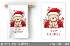 Christmas Bear Kitchen Towel. Christmas Kitchen Towel Design Product Image 1