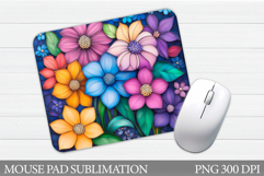 Wildflowers Mouse Pad. Flowers Mouse Pad Sublimation Product Image 1