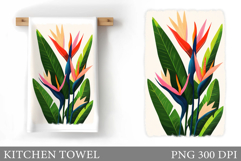 Flowers Kitchen Towel. Floral Kitchen Towel Sublimation Product Image 1