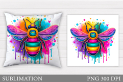 Bee Pillow Sublimation. Bee Sublimation Product Image 1