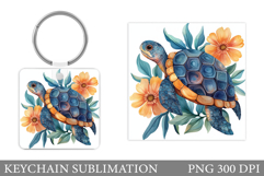 Turtle Keychain Sublimation. Turtle Keychain Design Product Image 1