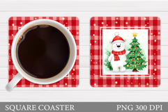 Polar Bear Coaster Design. Christmas Coaster Sublimation Product Image 1