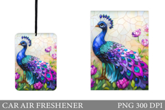 Peacock Car Air Freshener. Flowers Car Air Freshener Design Product Image 1