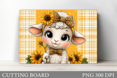 Cute Lamb Cutting Board. Lamb Flowers Cutting Board Design Product Image 1